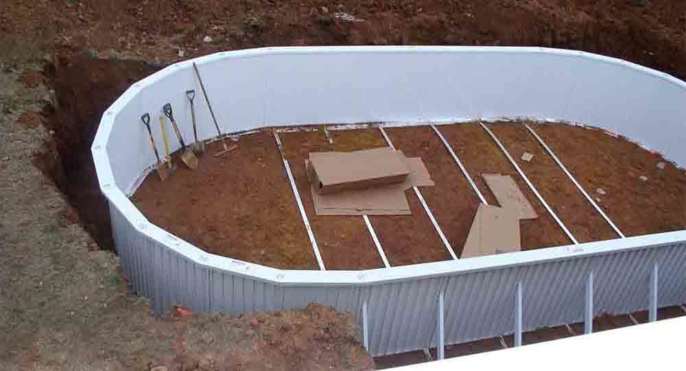 Oval above ground pool installation